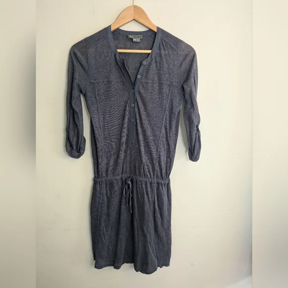 Vince | Dresses | Vince Blue Linen Blouson Shirt Dress Size Xxs | Poshmark